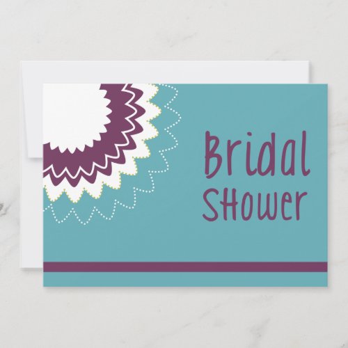 Blooming Flower - Purple &amp; Green Personalized Invites