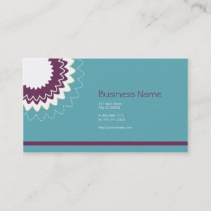 Blooming Flower - Purple, Teal, Green Business Card