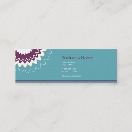 Customizable Blooming Flower - Purple, Teal, Green Business Card Templates