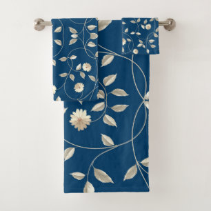blooming flower retro style bath towel set