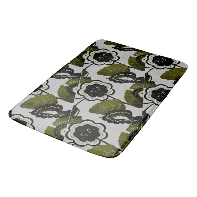 Blooming Flowers Bathroom Mat (Angled)