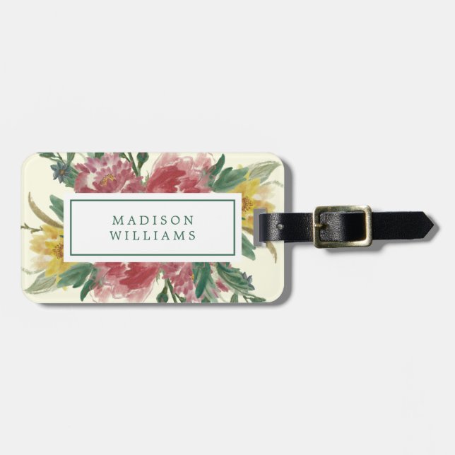 Blooming Flowers Floral Luggage Tag (Front Horizontal)