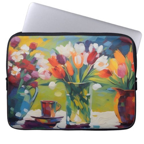 blooming flowers laptop case