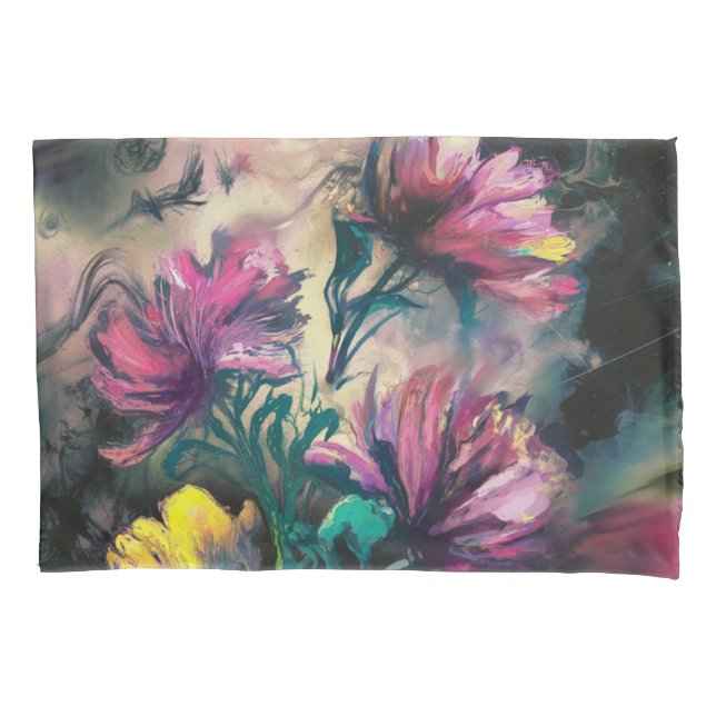 Blooming flowers pillow case (Front)