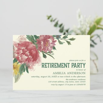 Blooming Flowers Retirement Party Invitation | Zazzle