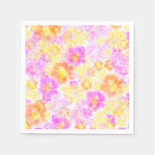 Blooming Flowers Shibori Floral Tie Dye Pattern Napkins