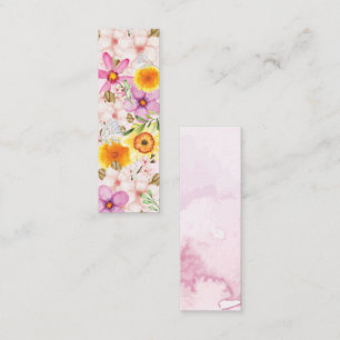 Blooming Flowers Spring Mini Bookmark Calling Card