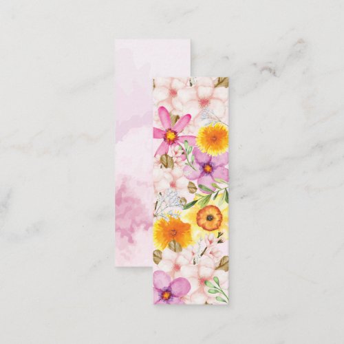 Blooming Flowers Spring Mini Bookmark Calling Card