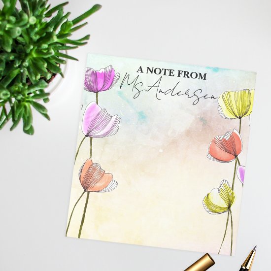 Blooming Flowers with Dark Lines a Note From