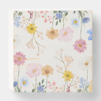 Blooming Flowers Wooden Box Sign