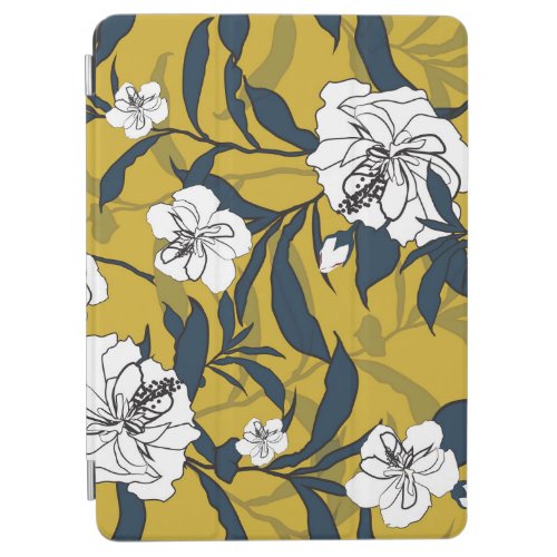 Blooming Flowers Yellow Vintage Seamless iPad Air Cover