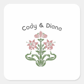 Blooming for [Couple's Names]' Wedding  Square Sticker