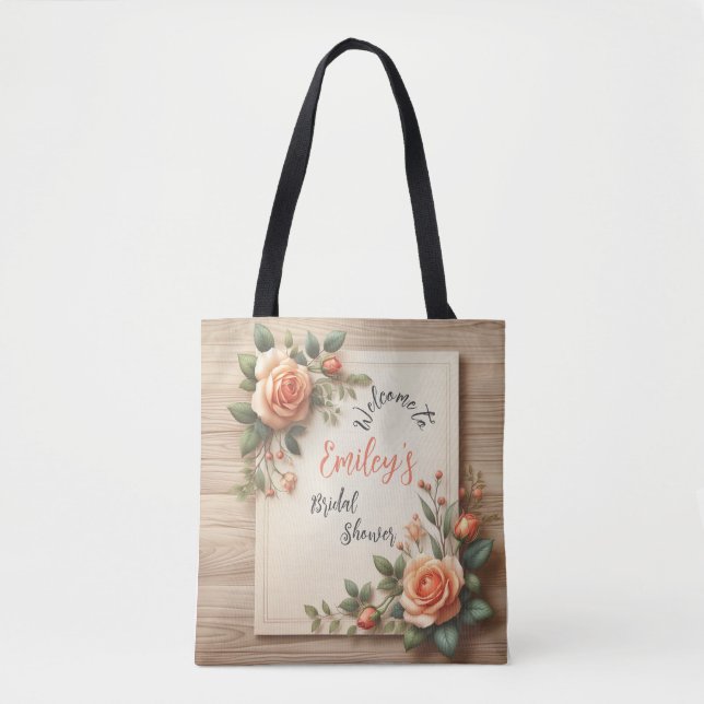 Blooming for Emily: A Personalized Bridal Shower  Tote Bag (Front)