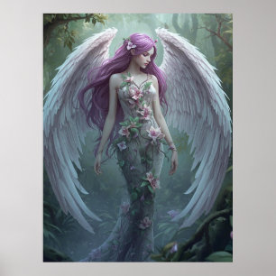 Blooming Forest Angel Poster