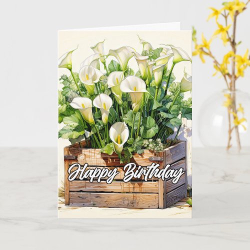 Blooming Freshly Picked Calla Lilies Card
