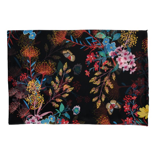 Blooming Garden Butterflies Liberty Style Pillow Case (Front)