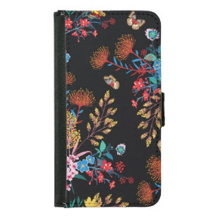 Blooming Garden Butterflies Liberty Style Samsung Galaxy S5 Wallet Case