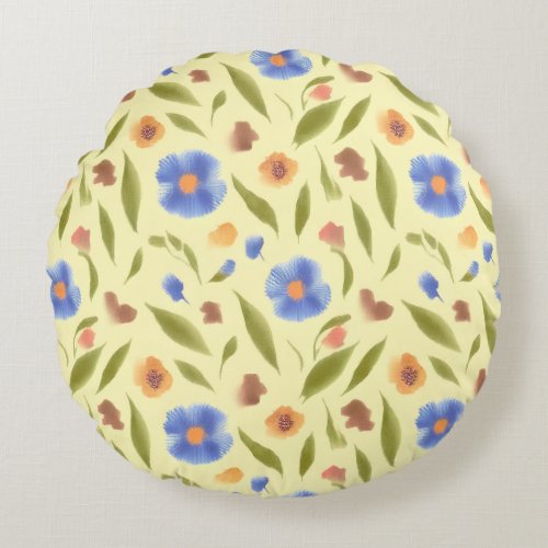 Blooming Garden Round Pillow