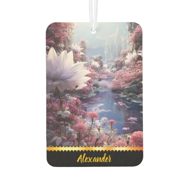 Blooming garden with a flowing stream air freshener (Back)