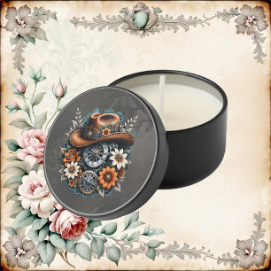 Blooming Gears: Steampunk cowboy style Mini Candle Favors