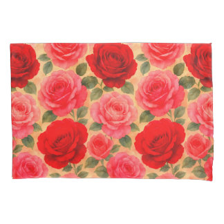 Blooming Grace – Watercolor Rose Harmony Pillow Case
