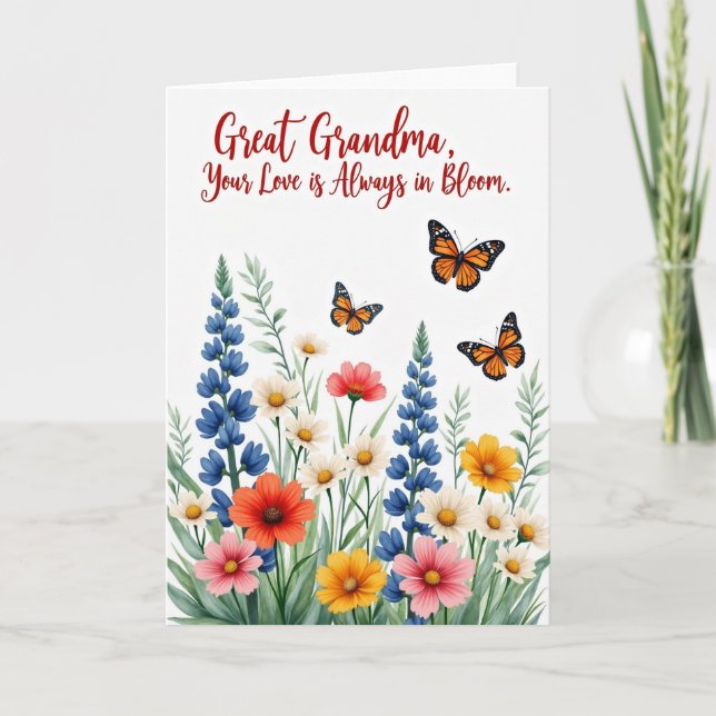 Blooming Great Grandmas Day Card (Front)