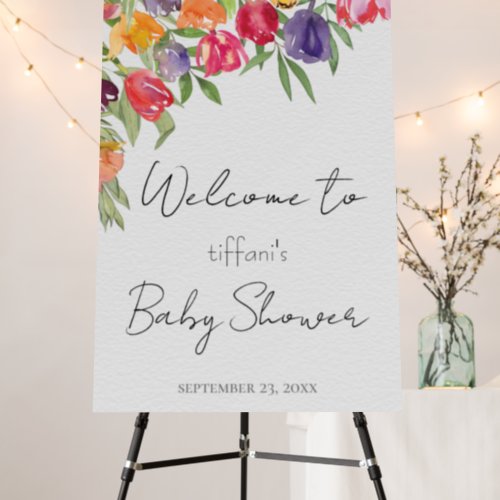 Blooming Happiness Tulips_themed Baby Shower  Foam Board