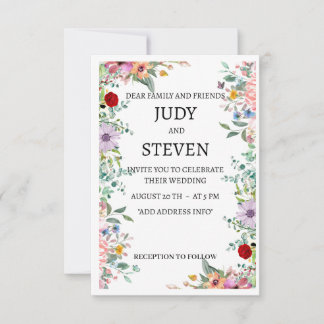 "Blooming Harmony" Vibrant Multicolor Floral Save The Date