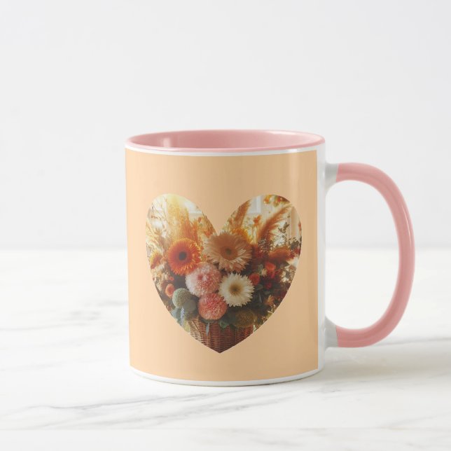 Blooming Heart Coffee Mug (Gentle Flowers) (Right)