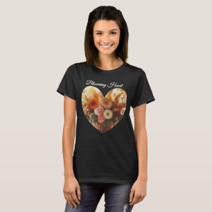 Blooming Heart Customizable Text T-Shirt