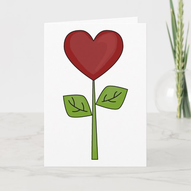 Blooming Heart Flower - Friendship Card (Front)