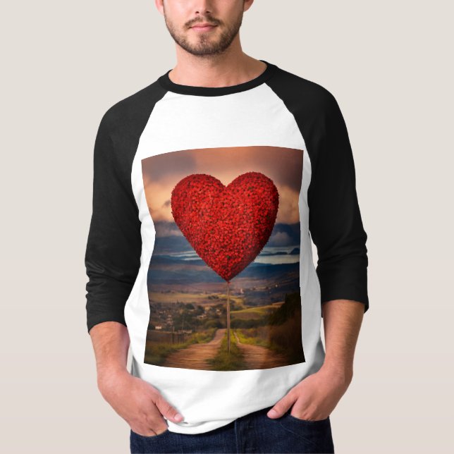 Blooming Heart Flower T-Shirt (Front)