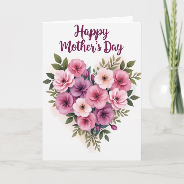 Blooming Heart Mothers Day Card (Front)