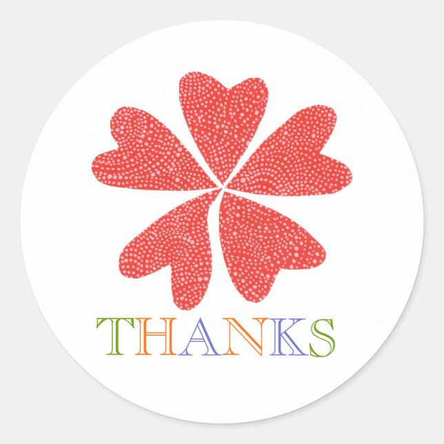 Blooming heart thank you sticker (Front)