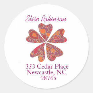 Blooming hearts address label