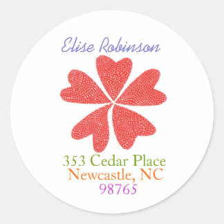 Blooming hearts address label