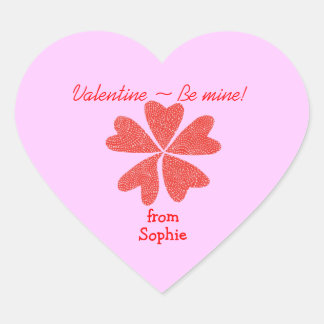 Blooming hearts personalized valentine sticker
