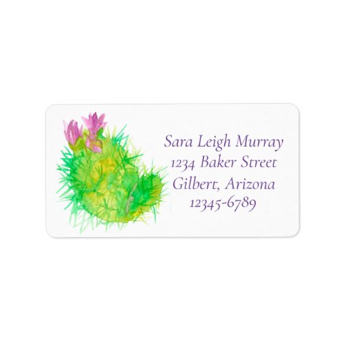 Blooming Hedgehog Cactus Flowers Return Address Label