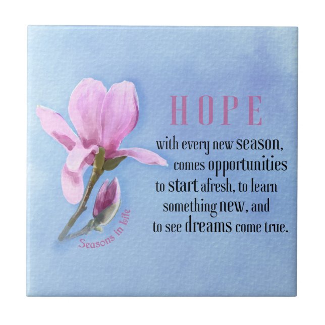 Blooming Hope  Ceramic Tile (Front)