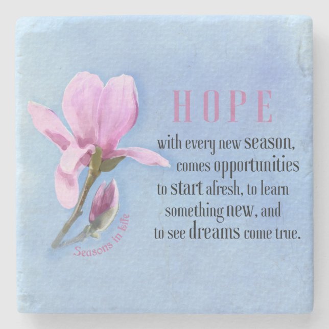 Blooming Hope  Stone Coaster (Front)