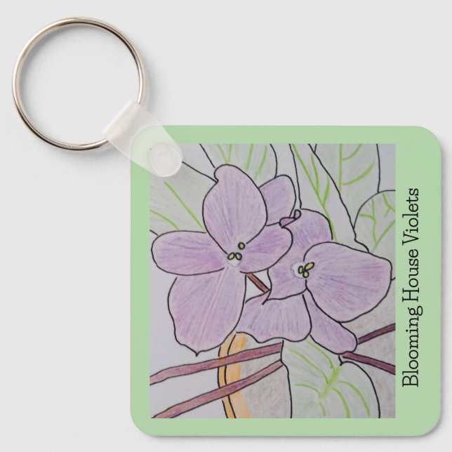 Blooming House Violets Keychain (Front)