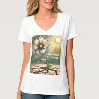 Blooming in Adversity – Floral Art T-Shirt