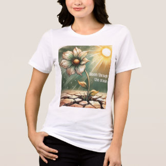 Blooming in Adversity – Floral Art Tri-Blend Shirt
