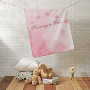 Blooming in Bliss Blush Pink Baby Shower Girly Blanket