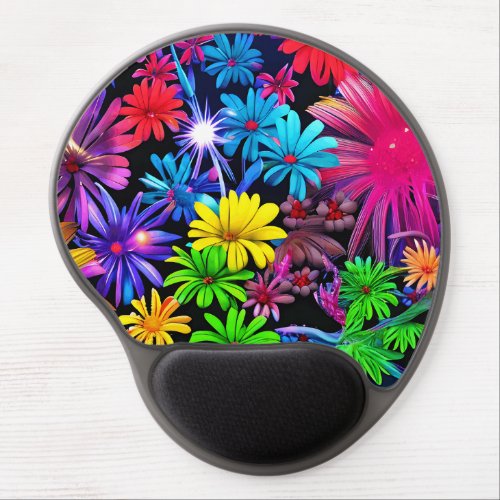 Blooming in Contrast A bunch of colorful flowers Gel Mouse Pad