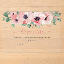 Blooming in Love Diaper Raffle Pink Baby Shower