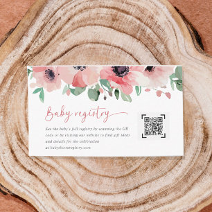  Blooming in Love Pink Baby Shower Baby Registry Enclosure Card