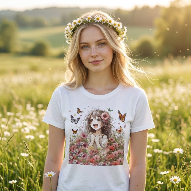 Blooming Joy Anime Floral Tee (Creator Uploaded)