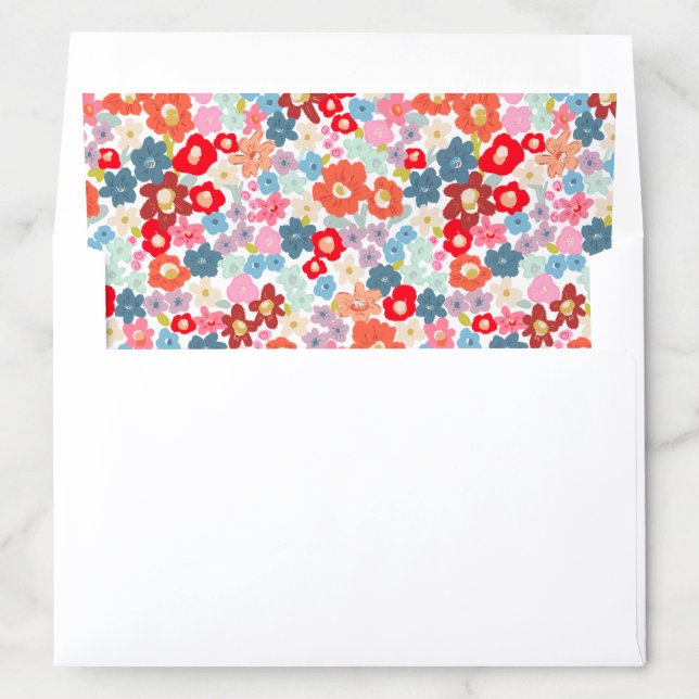 Blooming Joy Bold Bright Floral Garden Envelope Liner (In Envelope)