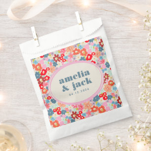 Blooming Joy Bright Floral Maximalist Wedding Favor Bag